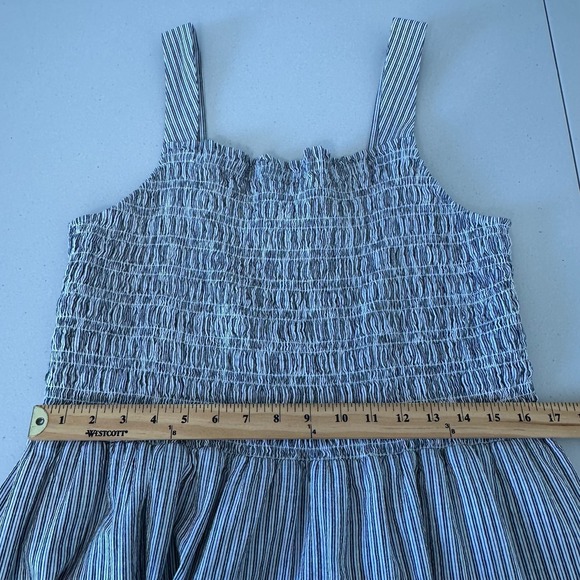 Everlane Gauze Smocked Dress Size XL Stripe Organic Cotton Sundress - Picture 8 of 11